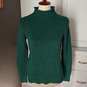 J Crew 1988 Rollneck Sweater Cotton Green